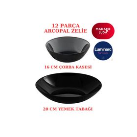 Luminarc Arcopal Zelie Siyah 12 Parça 6 Kişilik Yemek Takımı