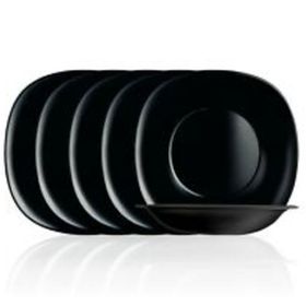 Luminarc Carine Noir Siyah Pasta Tabağı 19 CM 6Lı Set