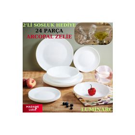 Luminarc Madame Luda Arcopal Zelie Beyaz 24 Parça 6 Kişilik Yemek Takımı