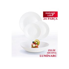 Luminarc Madame Luda Arcopal Zelie Beyaz 24 Parça 6 Kişilik Yemek Takımı