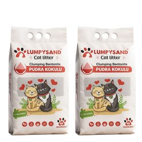 Lumpysand 2x10 lt Bebek Pudralı İnce Taneli Topaklaşan Bentonit Kedi Kumu