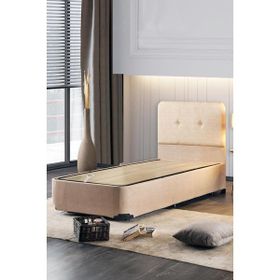 Luna Baza Ve Başlık Seti - 100x200 Cm Tek Kişilik Kumaş Baza Seti