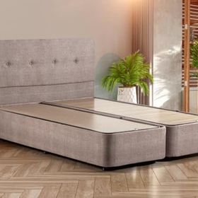 Luna Baza Ve Başlık Seti - 200x200 Cm Çift Kişilik Sandıklı Kumaş Baza Seti