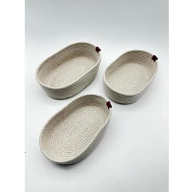 Luna Cucina Jüt 3'lü Oval Ekru 29 cm Organizer