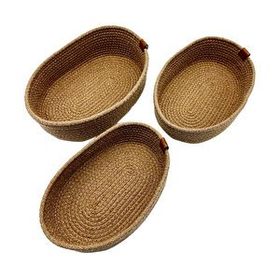 Luna Cucina Jüt 3'lü Oval Hasır 29 cm Organizer