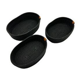 Luna Cucina Jüt 3'lü Oval Siyah 29 cm Organizer