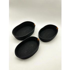Luna Cucina Jüt 3'lü Oval Siyah 29 cm Organizer