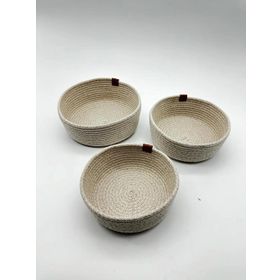 Luna Cucina Jüt 3'lü Yuvarlak Ekru 24 cm Organizer
