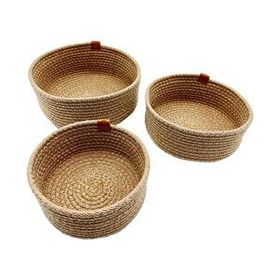 Luna Cucina Jüt 3'lü Yuvarlak Hasır 24 cm Organizer