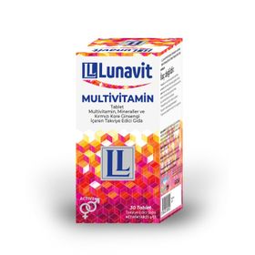 Lunavit Multivitamin Multimineral Kırmızı Kore Ginsengi 30 Tablet