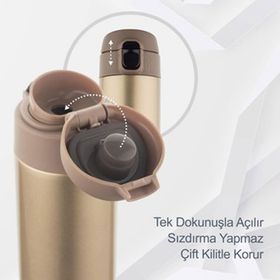 Lunetherm LNT7296 Sızdırmaz Kilitli Vakumlu Çıft Katmanlı Travel Mug Çelik Termos