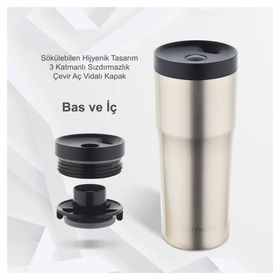 Lunetherm Vakumlu Çift Katmanlı 480 ml Metalik Gold Termos