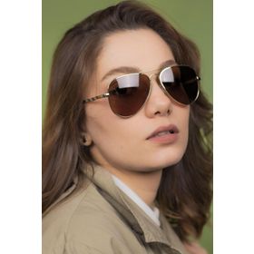 Lunox Unisex Gold Kahve Polarize Damla Güneş Gözlüğü