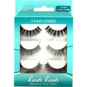 Lush Lash 3 Pair Combo 3 LU-624 Çift Takma Kirpik
