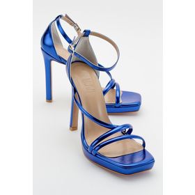 LuviShoes Shelp Sax Mavi Kadın Topuklu Ayakkabı