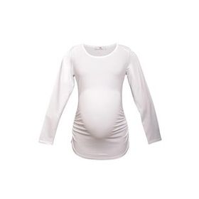 LuvmaBelly 2301-2309 Pamuklu Uzun Kollu Beyaz Hamile T-shirt