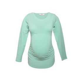 LuvmaBelly 2301-2309 Pamuklu Uzun Kollu Mint Yeşili Hamile T-Shirt