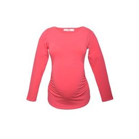 LuvmaBelly 2301-2309 Pamuklu Uzun Kollu Pembe Hamile T-Shirt