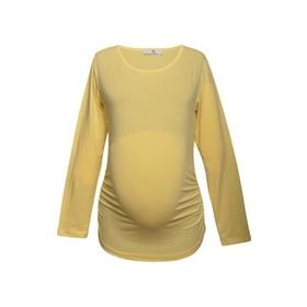 LuvmaBelly 2301-2309 Pamuklu Uzun Kollu Sarı Hamile T-Shirt
