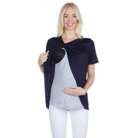 LuvmaBelly 3503 Lacivert Emzirme Bluz