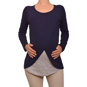 LuvmaBelly 3511 Lacivert Emzirme Bluz
