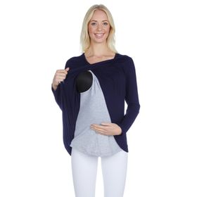 LuvmaBelly 3511 Lacivert Emzirme Bluz