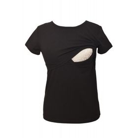 LuvmaBelly Maternity 2501-2516 Pamuklu Siyah Hamile T-Shirt
