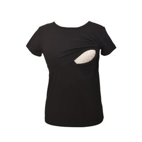 LuvmaBelly Maternity 2501-2516 Pamuklu Siyah Hamile T-Shirt