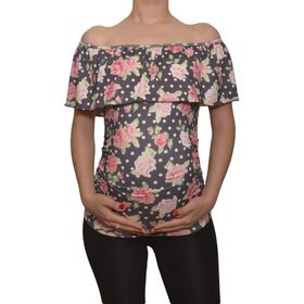 LuvmaBelly Maternity 2509 Kayık Yaka Hamile Bluzu