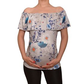 LuvmaBelly Maternity 2509 Kayık Yaka Hamile Bluzu