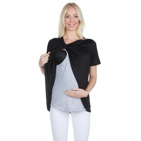 LuvmaBelly Maternity 3502 Pamuklu Lohusa Emzirme Bluz