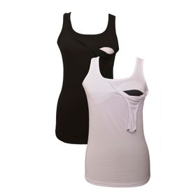 LuvmaBelly MYRA1502_1503 Beyaz Siyah Emzirme Atlet Seti