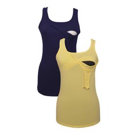 LuvmaBelly MYRA1504_1509 Sarı Lacivert Emzirme Atlet Seti