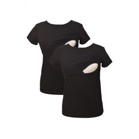 LuvmaBelly MYRA2501-2501 Siyah Emzirme Hamile T-Shirt Seti