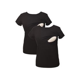 LuvmaBelly MYRA2501-2501 Siyah Emzirme Hamile T-Shirt Seti