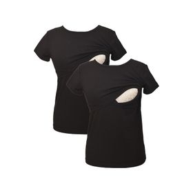 LuvmaBelly MYRA2501-2501 Siyah Emzirme Hamile T-Shirt Seti