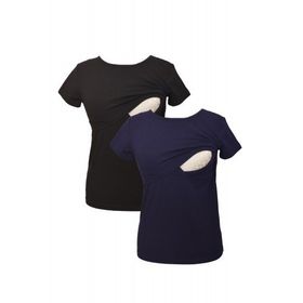 LuvmaBelly MYRA2501-2504 Siyah Lacivert Emzirme Hamile T-Shirt Seti