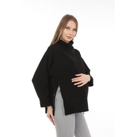 LuvmaBelly MYRA4280 Siyah Fermuarlı Hamile Sweatshirt