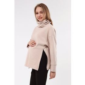 LuvmaBelly MYRA4283 Bej Fermuarlı Hamile Sweatshirt