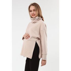 LuvmaBelly MYRA4283 Bej Fermuarlı Hamile Sweatshirt