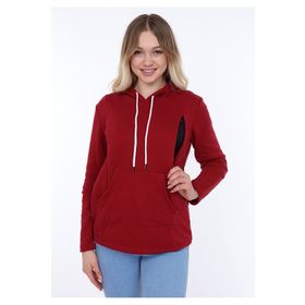 LuvmaBelly MYRA4508 Bordo Pamuklu Lohusa Emzirme Sweatshirt