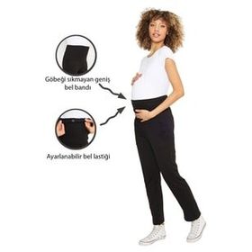 LuvmaBelly MYRA8600 Siyah Örme Hamile Eşofman Altı