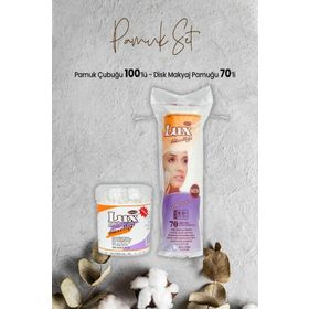 Lüx 100'lü Pamuk Çubuğu ve 70'li Disk Makyaj Pamuğu