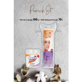 Lüx 100'lü Pamuk Çubuğu ve 70'li Disk Makyaj Pamuğu