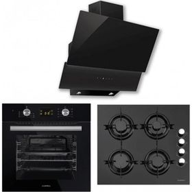 Luxell B66-SF2 DDT - DA-835 2'li Siyah Cam Ankastre Set