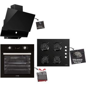 Luxell Opall DA-830-40 TAHDF - B66 - SGF3 Siyah 3'lü Ankastre Set