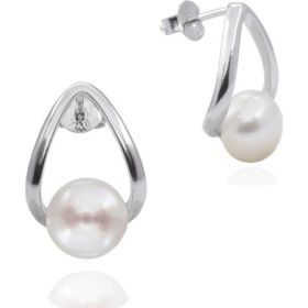 Luxury Elegant Stylish Night Hakiki İnci Kadın Gümüş Küpe