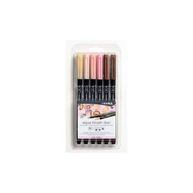 Lyra Aqua Brush Duo 6 Renk Skin Tone Çift Taraflı Fırça Uçlu Kalem Seti