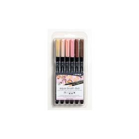 Lyra Aqua Brush Duo 6 Renk Skin Tone Çift Taraflı Fırça Uçlu Kalem Seti
