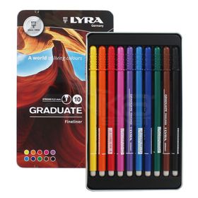 Lyra Graduate Fineliner İnce Uçlu Kalem 0.5 mm 10'lu Set
